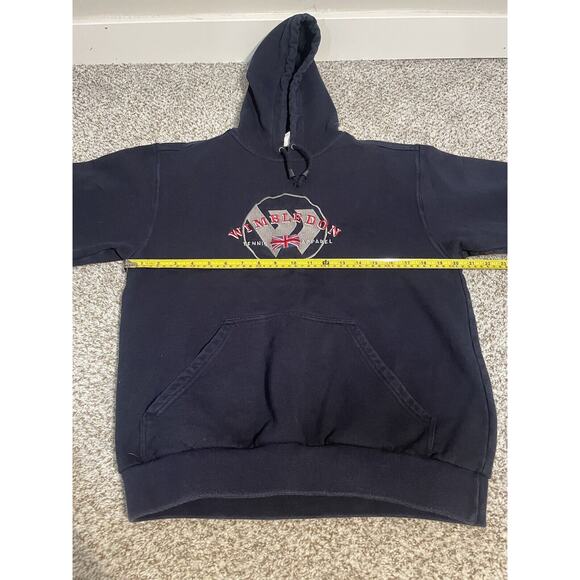 Wimbledon Tennis Apparel Navy Embroidered Pullover Hoodie Men’s M - Picture 9 of 10